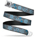 BD Wings Logo CLOSE-UP Full Color Black Silver Seatbelt Belt - Holiday Snowflakes Gray/Blue Webbing Seatbelt Belts Buckle-Down   