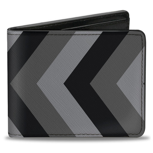 Bi-Fold Wallet - Chevron Gray Black Charcoal Bi-Fold Wallets Buckle-Down   