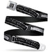 BD Wings Logo CLOSE-UP Full Color Black Silver Seatbelt Belt - LIVING THE DREAM Scroll Gray/Black/White Webbing Seatbelt Belts Buckle-Down   