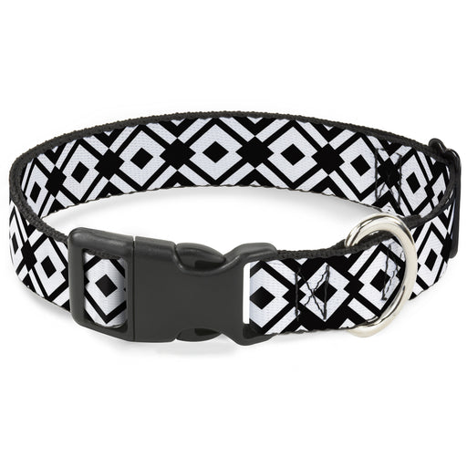 Plastic Clip Collar - Aztec2 White/Black Plastic Clip Collars Buckle-Down   