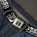 SHELBY Tiffany Split Full Color Black/White Seatbelt Belt - SHELBY 60 YEARS SINCE 1962 Checker Black/White Webbing Seatbelt Belts Carroll Shelby   