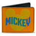 Bi-Fold Wallet - Mickey Mouse MICKEY Text and Head Logo Orange Green Blues Bi-Fold Wallets Disney   