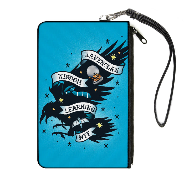 Canvas Zipper Wallet - LARGE - Harry Potter RAVENCLAW Eagle WISDOM LEARNING WIT Tattoo Blue Canvas Zipper Wallets The Wizarding World of Harry Potter   