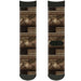 Sock Pair - Polyester - Americana Eagle & Flag Rustic Wood Grain - CREW Socks Buckle-Down   