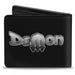 Bi-Fold Wallet - Vintage Dodge DEMON Logo Black Silver-Fade Bi-Fold Wallets Dodge   