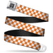 BD Wings Logo CLOSE-UP Full Color Black Silver Seatbelt Belt - Checker White/TN Orange Webbing Seatbelt Belts Buckle-Down   