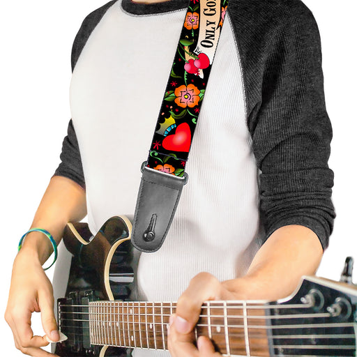 Guitar Strap - Only God Can Judge Me Black Guitar Straps Buckle-Down   