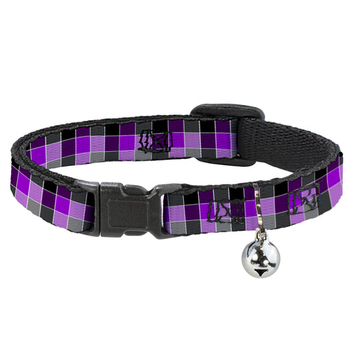 Cat Collar Breakaway - Checker Mosaic Purple Breakaway Cat Collars Buckle-Down   