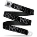 BD Wings Logo CLOSE-UP Full Color Black Silver Seatbelt Belt - Zodiac VIRGO/Constellation Black/White Webbing Seatbelt Belts Buckle-Down   