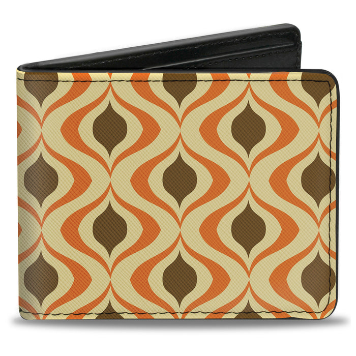Bi-Fold Wallet - Wallpaper1 Ogee Tan Orange Brown Bi-Fold Wallets Buckle-Down   