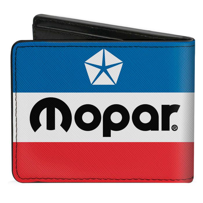 Bi-Fold Wallet - MOPAR Chrysler Logo White Blue Red Black Bi-Fold Wallets Mopar   