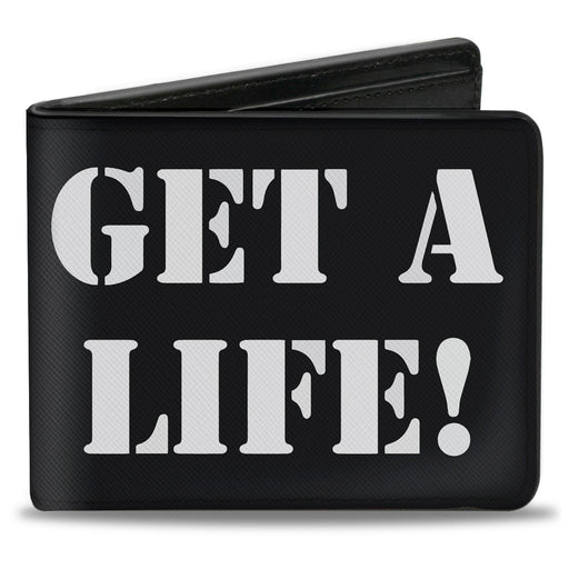 Bi-Fold Wallet - GET A LIFE! Black White Bi-Fold Wallets Buckle-Down   