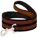 Dog Leash - Stripe Trio Black/Red/Green/Black Dog Leashes Buckle-Down   