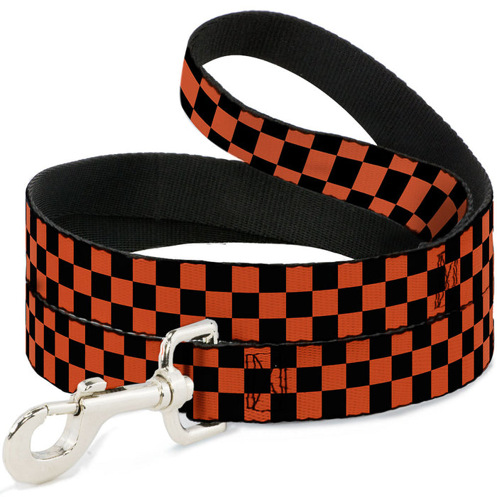 Dog Leash - Checker Black/Orange Dog Leashes Buckle-Down   