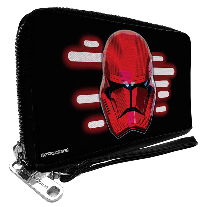 Women's PU Zip Around Wallet Rectangle - Star Wars Sith Trooper Face3 Black Reds Clutch Zip Around Wallets Star Wars   