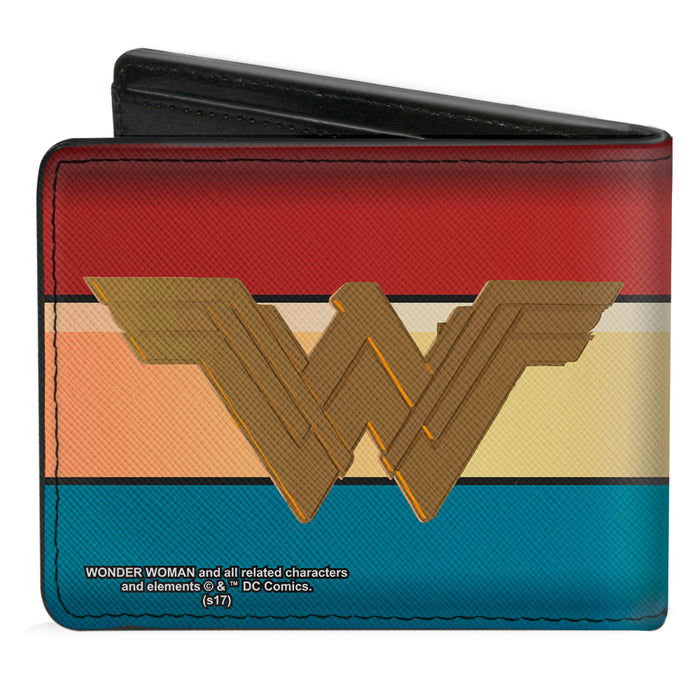 Bi-Fold Wallet - Wonder Woman 2017 Icon Stripe Red Golds Blue Bi-Fold Wallets DC Comics   