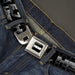 HEMI Bold Full Color Black/White Seatbelt Belt - HEMI 5.7 LITER Black/White/Silver-Fade Webbing Seatbelt Belts Hemi   