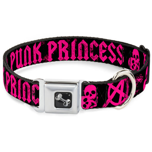 Dog Bone Seatbelt Buckle Collar - Punk Princess Black/Fuchsia Seatbelt Buckle Collars Buckle-Down   