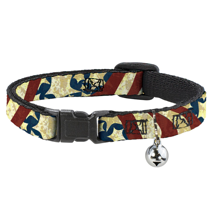 Cat Collar Breakaway - Americana Diagonal Vintage Stars & Stripes2 Breakaway Cat Collars Buckle-Down   