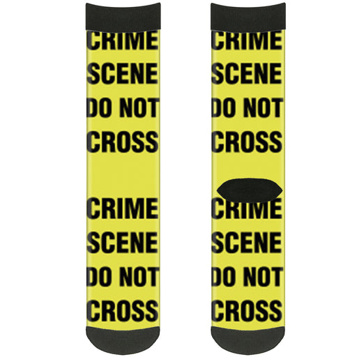 Sock Pair - Polyester - CRIME SCENE DO NOT CROSS Yellow Black - CREW Socks Buckle-Down   