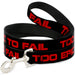 Dog Leash - TOO EPIC TO FAIL Weathered Black/Red Dog Leashes Buckle-Down   