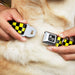 Dog Bone Seatbelt Buckle Collar - Checker Black/Neon Yellow Seatbelt Buckle Collars Buckle-Down   
