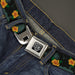 BD Wings Logo CLOSE-UP Full Color Black Silver Seatbelt Belt - Hibiscus Flowers/Palm Trees Black/Green/Orange Webbing Seatbelt Belts Buckle-Down   