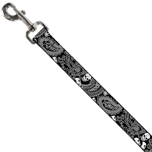 Dog Leash - Bandana/Skulls Black/White Dog Leashes Buckle-Down   