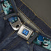 Monsters University Logo Full Color Blue White Seatbelt Belt - Sulley Scare Pose/Dots Blues/White Webbing Seatbelt Belts Disney   