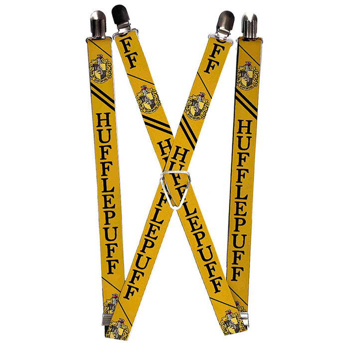 Suspenders - 1.0" - HUFFLEPUFF Crest Stripe2 Yellow Black Suspenders The Wizarding World of Harry Potter Default Title  