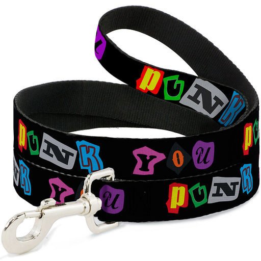 Dog Leash - Punk You Black/Full Color Dog Leashes Buckle-Down   