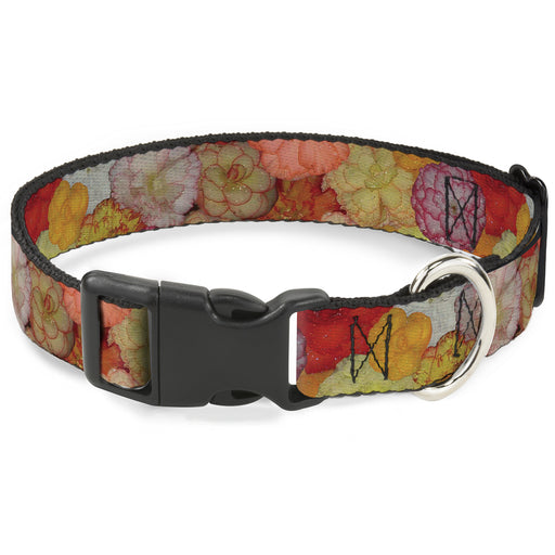 Plastic Clip Collar - Vivid Floral Collage2 Yellows/Pinks/Oranges Plastic Clip Collars Buckle-Down   