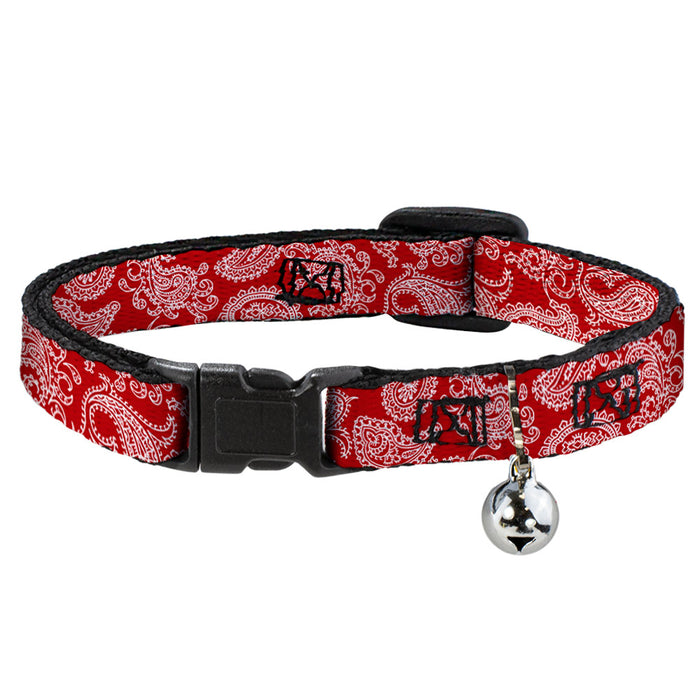 Cat Collar Breakaway - Paisley Red White Breakaway Cat Collars Buckle-Down   