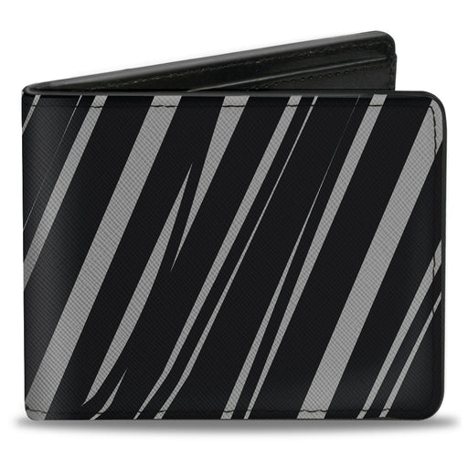 Bi-Fold Wallet - Diagonal Stripes Scribble Gray Black Bi-Fold Wallets Buckle-Down   