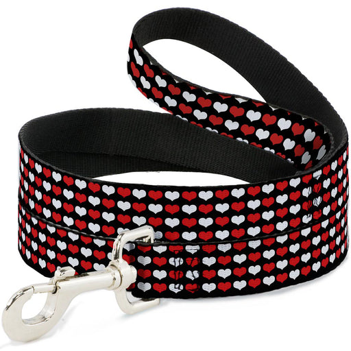 Dog Leash - Mini Hearts Black/Red/White Dog Leashes Buckle-Down   
