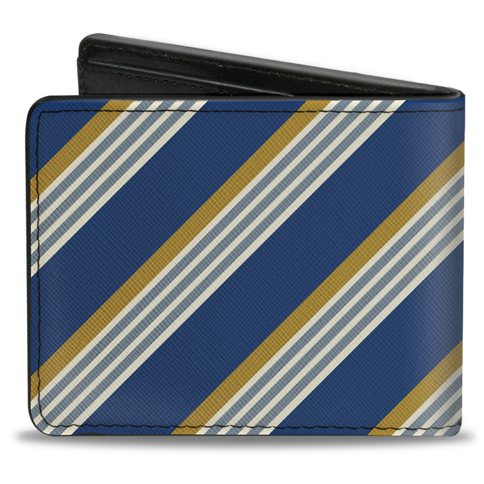 Bi-Fold Wallet - Diagonal Stripes4 Blue Gold White Light Blue Bi-Fold Wallets Buckle-Down   