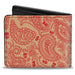 Bi-Fold Wallet - Bandana Skulls Gold Scarlet Red Bi-Fold Wallets Buckle-Down   