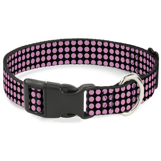 Plastic Clip Collar - Mini Polka Dots Black/Pink Plastic Clip Collars Buckle-Down   