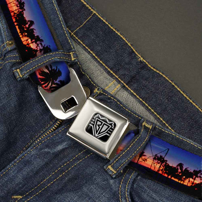 BD Wings Logo CLOSE-UP Full Color Black Silver Seatbelt Belt - California Sunset Webbing Seatbelt Belts Buckle-Down   