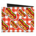 Canvas Bi-Fold Wallet - Hot Dogs Buffalo Plaid White Red Canvas Bi-Fold Wallets Buckle-Down   