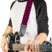 Guitar Strap - Checker Weathered Black Neon Pink Guitar Straps Buckle-Down   
