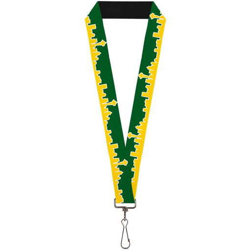 Lanyard - 1.0" - Seattle Skyline Green Yellow Lanyards Buckle-Down   