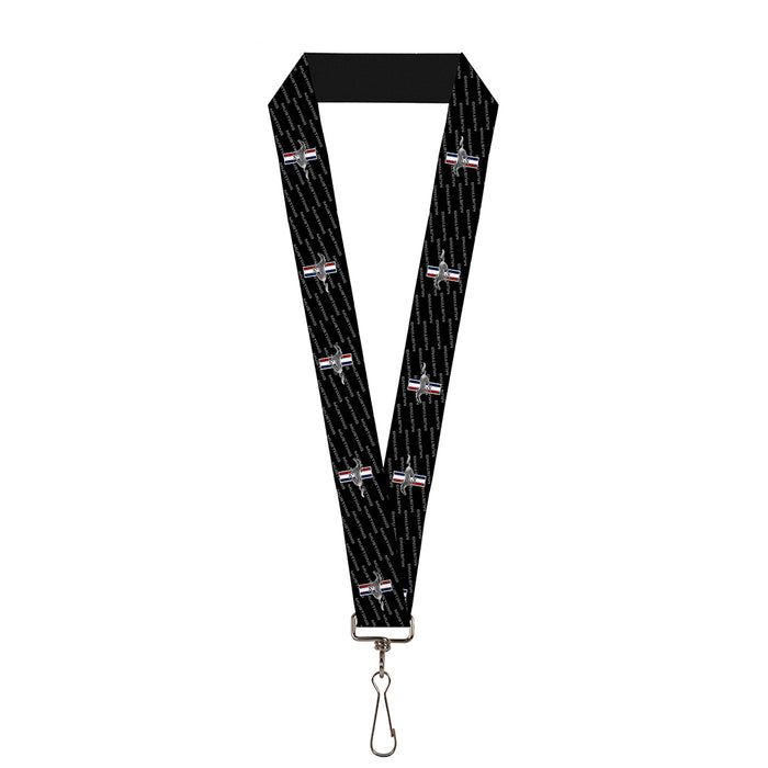 Lanyard - 1.0" - Ford Mustang w Bars REPEAT w Text Lanyards Ford   