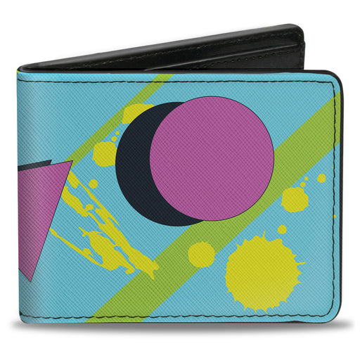 Bi-Fold Wallet - Eighties Party Blue Yellow Pink Bi-Fold Wallets Buckle-Down   