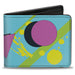 Bi-Fold Wallet - Eighties Party Blue Yellow Pink Bi-Fold Wallets Buckle-Down   
