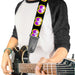 Guitar Strap - Dopey Eyes Black Yellow Purple Guitar Straps Buckle-Down   