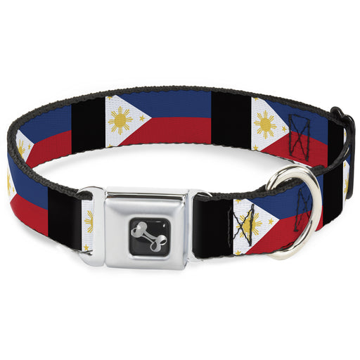 Dog Bone Seatbelt Buckle Collar - Philippines Flags Seatbelt Buckle Collars Buckle-Down   