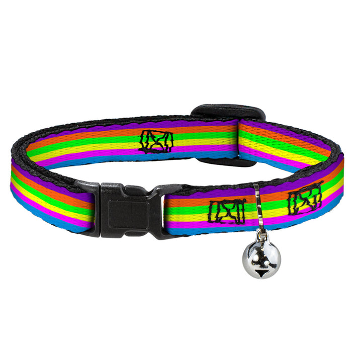 Cat Collar Breakaway - Stripes Purple Orange Green Yellow Pink Blue Breakaway Cat Collars Buckle-Down   