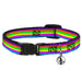 Cat Collar Breakaway - Stripes Purple Orange Green Yellow Pink Blue Breakaway Cat Collars Buckle-Down   