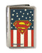 Business Card Holder - LARGE - Superman Shield Americana FCG Red White Blue Yellow Metal ID Cases DC Comics   